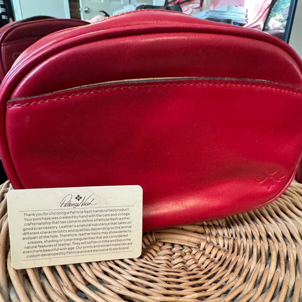 Patricia Nash Elegant Red Leather Crossbody Bag